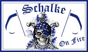 Flagge Fahne Gelsenkirchen Pirat Schalke on Fire Flagge 90x150 cm