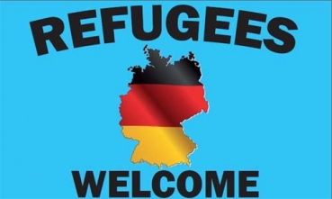 Flagge Fahne Flüchtlinge Willkommen  Flagge 90x150 cm
