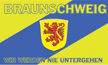 Flagge Fahne Braunschweig Wir werden nie untergehen Flagge 90x150 cm