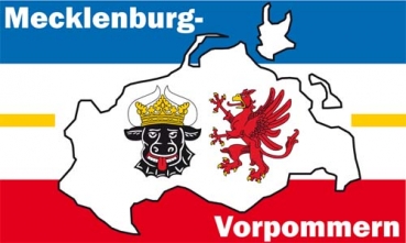 Flagge Fahne Mecklenburg-Vorpommern Landkarte Flagge 90x150 cm