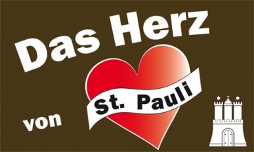 Flagge Fahne CSt. Pauli - Das Herz von St. Pauli Flagge 90x150 cm