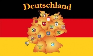 Flagge Fahne Deutschland Landkarte Flagge 90x150 cm (EHD)