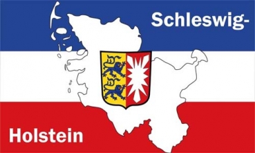 Flagge Fahne Schleswig-Holstein Landkarte Flagge 90x150 cm