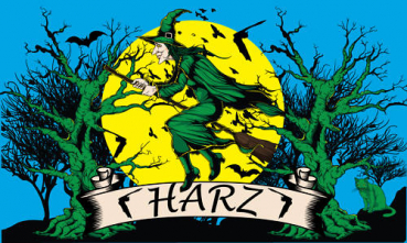 Flagge Fahne Harz Hexe Halloween 2 90x150