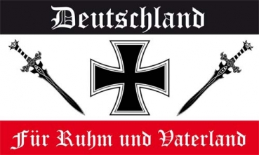 Flagge-Fahne-Flagge- Fahne-DR-  Für Ruhm und Vaterland schwarz weiß rot   90x150 cm