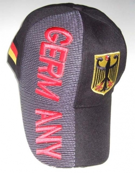 Baseballcap Deutschland schwarz, rote Schrift