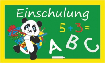 Flagge Fahne Schule-Einschulung Panda 90x150 cm