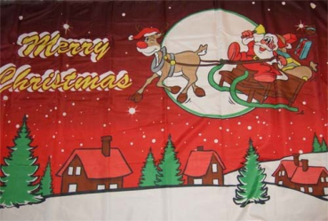 Flagge Fahne Weihnachten-Merry Christmas Rentier 2, rot Eigenkreation Flagge 90x150 cm