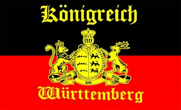 Flagge Fahne Königreich Württemberg mit Schrift Flagge 90x150 cm Sturmflaggen