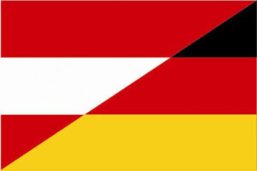 Flagge Fahne Österreich-Deutschland Freundschaftsfahne 30x45 cm Stockflagge Hohlsaum