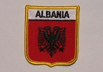Aufnäher Albania / Albanien Schrift oben