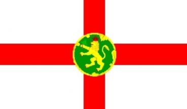 Tischflagge Alderney 10x15cm mit Ständer Tischfahne Miniflagge