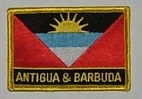 Aufnäher Antigua & Barbuda Schrift unten