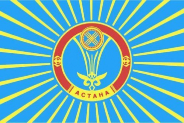 Tischflagge Astana 10x15cm mit Ständer Tischfahne Miniflagge