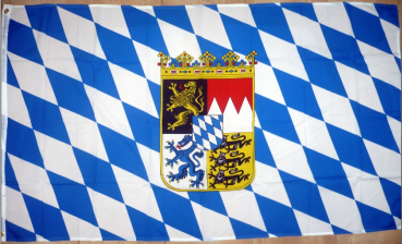 Flagge Fahne Bayern mit Wappen 90x150 cm