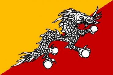 Tischflagge Bhutan 10x15cm mit Ständer Tischfahne Miniflagge