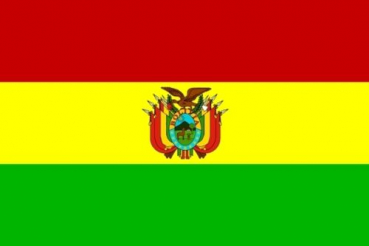 Tischflagge Bolivien Wappen 10x15cm mit Ständer Tischfahne Miniflagge