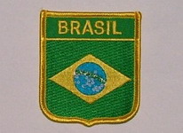 Aufnäher Brasil / Brasilien Schrift oben