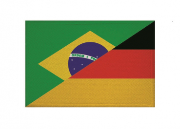 Aufnäher Patch Freundschaft Brasilien-Deutschland Aufbügler Fahne Flagge