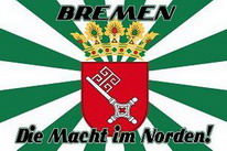 Flagge Fahne Bremen - Die Macht im Norden! (Fanflagge Nr. 2) 90x150 cm