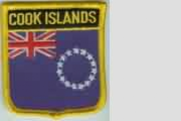 Aufnäher Cook Islands / Cook Inseln Schrift oben