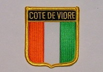 Aufnäher Cote de Viore / Elfenbeinküste Schrift oben