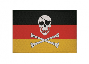 Aufnäher Patch Deutschland Pirat Aufbügler Fahne Flagge