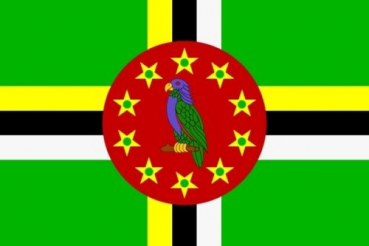 Flagge Fahne Dominica 30x45 cm Stockflagge Hohlsaum