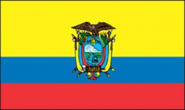 Tischflagge Ecuador Wappen 10x15cm mit Ständer Tischfahne Miniflagge