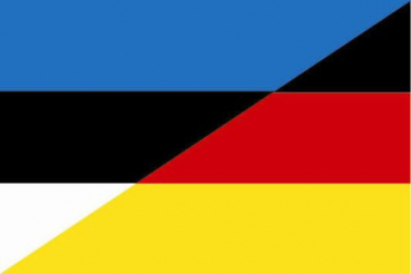 Tischflagge Estland-Deutschland Freundschaftsfahne 10x15cm mit Ständer Tischfahne Miniflagge