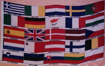 Flagge Fahne Europa 25 Länder mit Beschriftung 90x150 cm