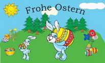 Flagge Fahne Ostern-Frohe Ostern 3 (Hase mit Osterei) Flagge 60x90 cm