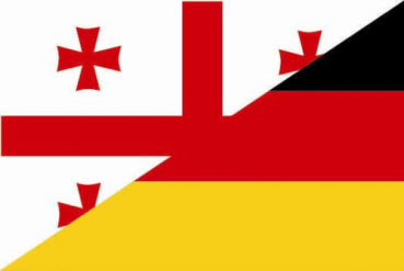 Tischflagge Georgien-Deutschland Freundschaftsfahne 10x15cm mit Ständer Tischfahne Miniflagge