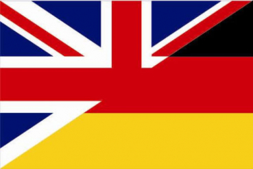 Tischflagge Großbritannien-DeutschlandFreundschaftsfahne 10x15cm mit Ständer Tischfahne Miniflagge