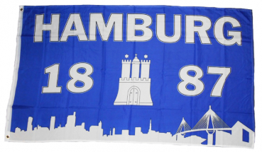 Flagge Fahne Hamburg Wappen 1887 Fanflagge 90x150 cm