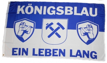 Flagge Fahne Königsblau ein Leben lang Ruhrpott 90x150 cm