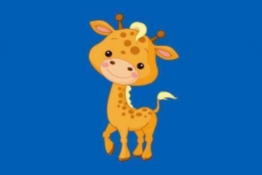 Flagge Fahne Kindergiraffe blau 90x60 cm *P