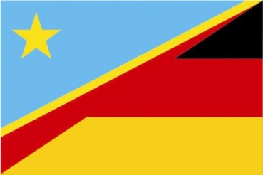 Flagge Fahne Kongo Demokratische Republik-Deutschalnd Freundschaftsfahne 90x60 cm *P