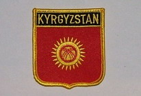 Aufnäher Kyrgyzstan / Kirgisistan Schrift oben