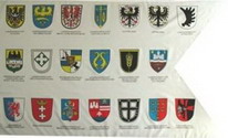 Flagge Fahne Landsmannschaften mit 20 Wappen 90x150 cm