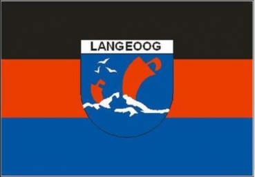 Tischflagge Langeoog 10x15cm mit Ständer Tischfahne Miniflagge