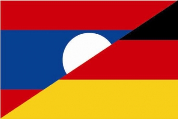 Flagge Fahne Laos-Deutschland Freundschaftsfahne 90x60 cm *P