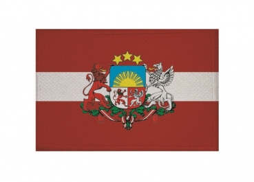 Aufnäher Lettland Schrift Patch Flagge Fahne