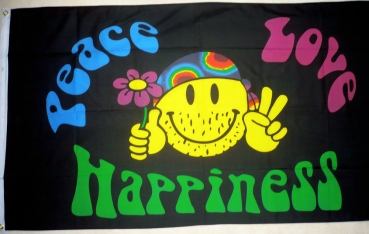 Flagge Fahne Peace Love and Happines