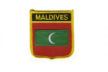 Aufnäher Malediven / Maledives Schrift oben