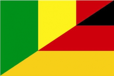 Tischflagge Mali-Deutschland Freundschaftsflagge 10x15cm mit Ständer Tischfahne Miniflagge