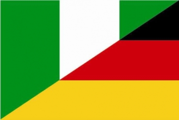 Tischflagge Nigeria-Deutschland Freundschaftsflagge 10x15cm mit Ständer Tischfahne Miniflagge