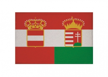 Ungarn mit Wappen Aufnäher Patches Aufbügler 8 x 5,5cm Fahne Flagge Neu 