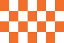 Flagge Fahne Karo orange / weiss  90x150 cm