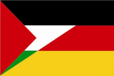 Tischflagge Palästina-Deutschland Freundschaftsflagge 10x15cm mit Ständer Tischfahne Miniflagge